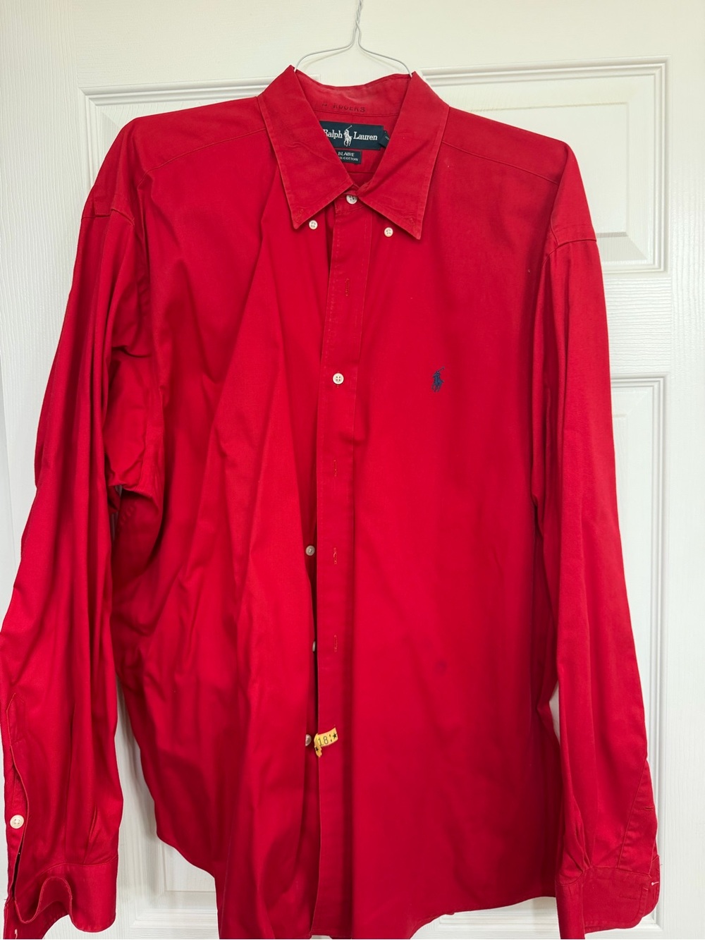 Ralph Lauren Red Long-Sleeve Button-Down Dress Shirt